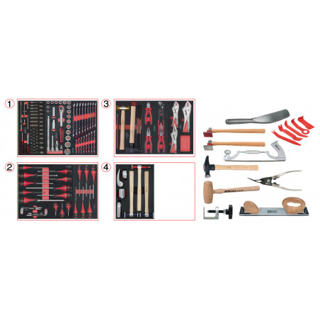 Composition d'outils pour la carrosserie, 166 pièces - KS Tools | 714.0154