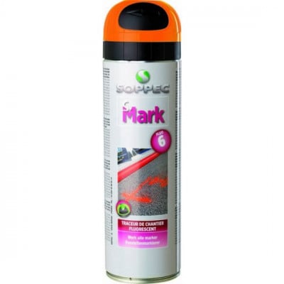 AEROSOL TRACEUR CHANTIER ORANGE FLUO 500ML - Sodise | 10183