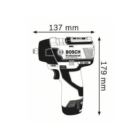 06019E0100 Boulonneuses sans-fil Bosch GDS 10,8 V-EC Professional outils Bosch Bleu