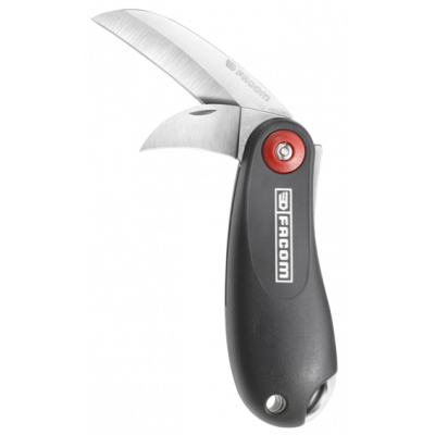 640180 Facom Couteau d'électricien manche plastique 2 lames