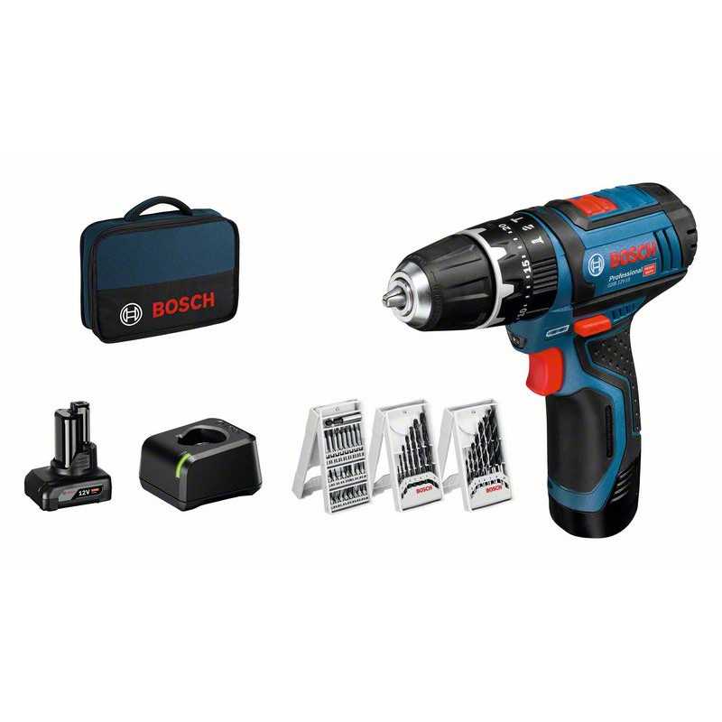 Perceuse à percussion sans fil 12V GSB 12V-15 + 25 accessoires + GBA 12V 2,0Ah + GAL 12V-20+L858 BOSCH | 06019B690K Perceuse à percussion sans fil 12V GSB 12V-15 + 25 accessoires + GBA 12V 2,0Ah + GAL 12V-20+L858 BOSCH | 06019B690K