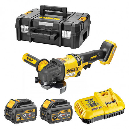 Meuleuse 2.0 54 Volts (2x6 Ah) XR FLEXVOLT sans charbon 125 mm DEWALT | DCG418T2