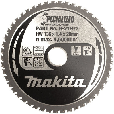 Makita B-21973 Lames carbures ''Specialized'' Tôles minces, pour scies circulaires à métaux à batterie