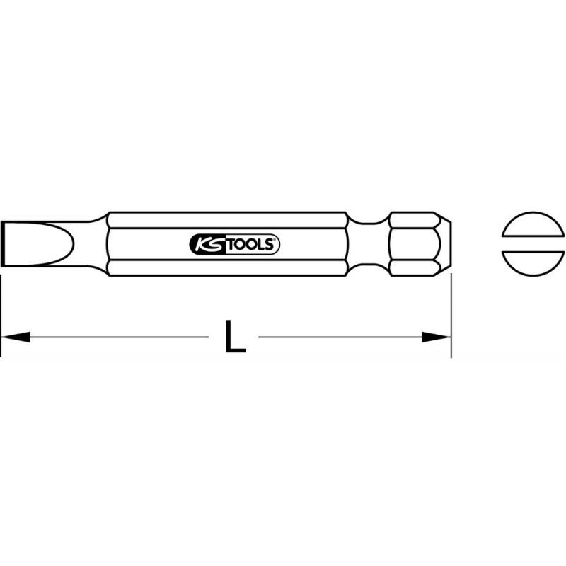 Boîte de 5 embouts de vissage Fente, L.75 mm - 1/4'' - 6,5 mm KSTools | 911.8409