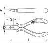 Pince ESD coupante frontale avec becs finement biseautés, 120 mm KSTools | 500.7095