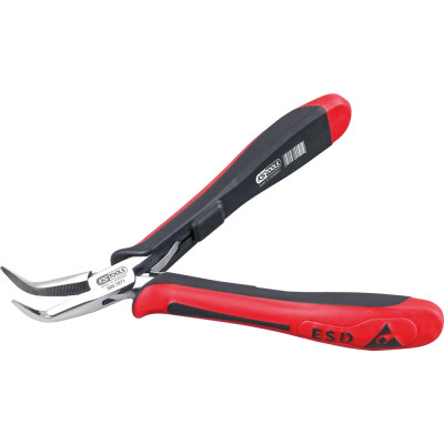 Pince ESD à becs coudés demi-ronds striés, 140 mm KSTools | 500.7071