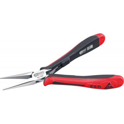 Pince ESD à becs longs demi-ronds striés, 140 mm KSTools | 500.7069