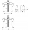Extracteur hydraulique universel à 2 griffes à blocage rapide, 140-640 mm, 225 mm KSTools | 620.0085