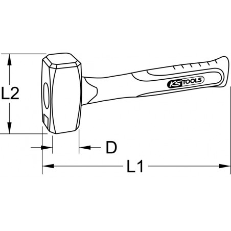 Massette INOX, manche fibre - 2700g KSTools | 964.2006