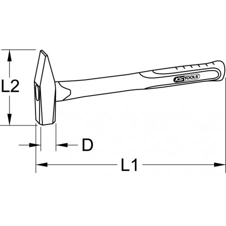Marteau de mécanicien INOX, manche en fibre, 3000g KSTools | 964.2045