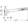 Marteau de mécanicien INOX, manche en fibre, 3000g KSTools | 964.2045