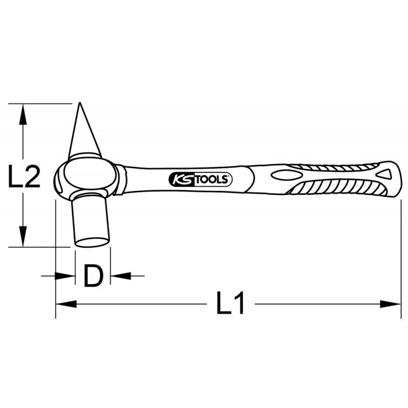 Marteau de test, INOX, 250g KSTools | 964.2031