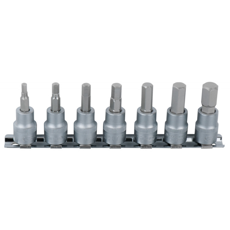 Rail de 7 douilles tournevis 6 pans ULTIMATE 1/4'', 2,5 - 8 mm KSTools | 911.1544