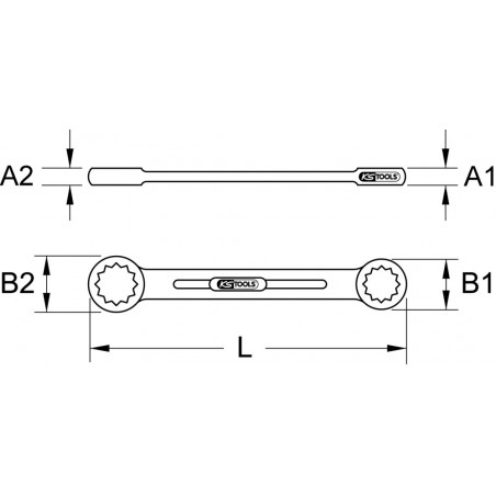Clé polygonale 12 pans extra-longue, 20 x 22 mm KSTools | 518.1809