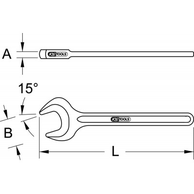 Clé à fourche simple brunie, 8 mm KSTools | 517.2508