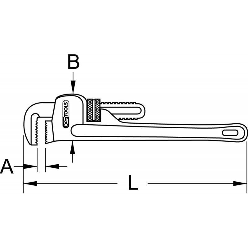 Clé serre-tubes type STILLSON acier, 300 mm KSTools | 111.3510