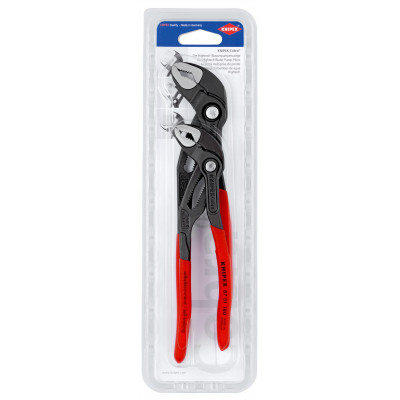 Jeu de 2 pinces multiprise Cobra® 180mm et 250mm - Gainage PVC antidérapant - KNIPEX | 00 31 20 V01
