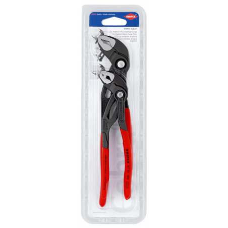 Jeu de 2 pinces multiprise Cobra® 180mm et 250mm - Gainage PVC antidérapant - KNIPEX | 00 31 20 V01