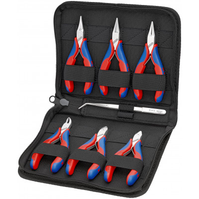 Trousse composée d'un jeu de 6 pinces - Gainage bi-matière - KNIPEX | 00 20 16