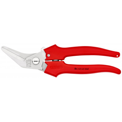 Ciseaux universels coupe-tout 185mm coudés à 40° - Poignées PVC - Acier inox - KNIPEX | 95 05 185