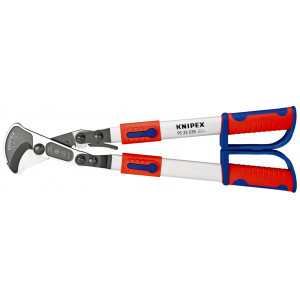 Coupe-câbles à cliquet 570mm - Cu/Al Ø38mm/ 280mm² - Bras télescopiques - KNIPEX | 95 32 038
