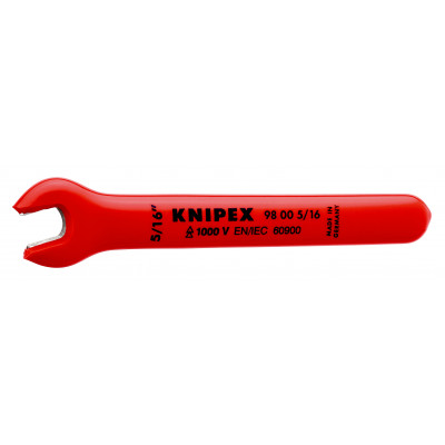 Clé à fourche - 5/16'' - Tête inclinée à 15° - Longueur 110mm - Isolée 1000V - KNIPEX | 98 00 5/16"