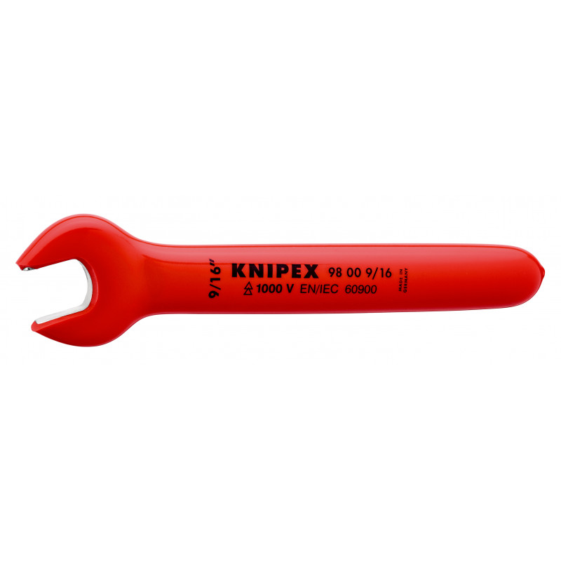 Clé à fourche - 9/16'' - Tête inclinée à 15° - Longueur 150mm - Isolée 1000V - KNIPEX | 98 00 9/16"