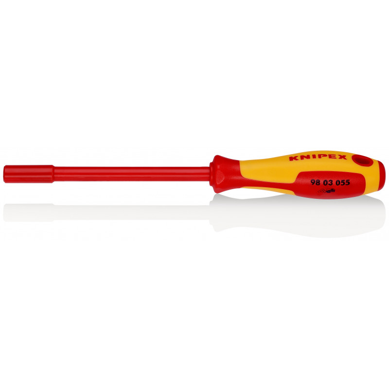 Clé à douille - 5,5mm - Avec poignée de tournevis - Longueur 232mm - Isolée1000V - KNIPEX | 98 03 055