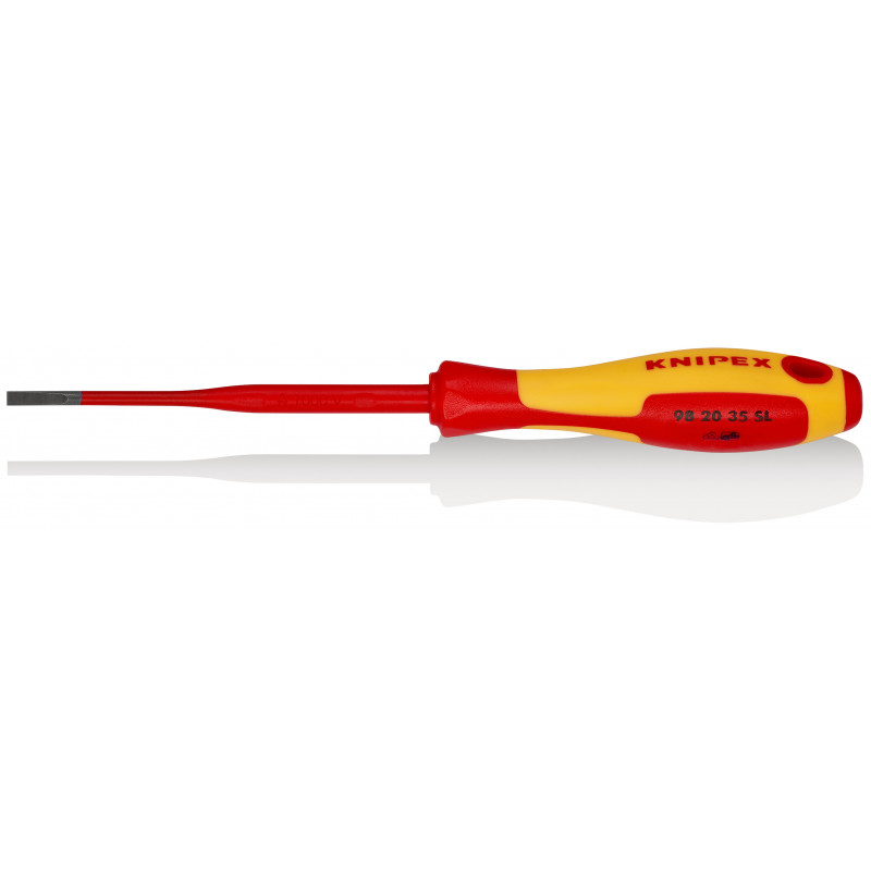 Tournevis Slim plat - 3,5mm - Isolé 1000V - Longueur lame 100mm - KNIPEX | 98 20 35 SL