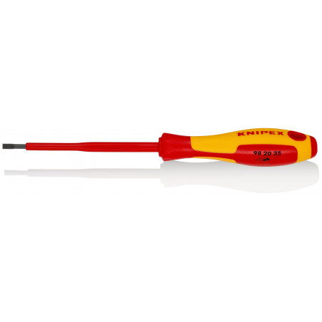 Tournevis plat - 3,5mm - Isolé 1000V - Longueur lame 100mm - KNIPEX | 98 20 35