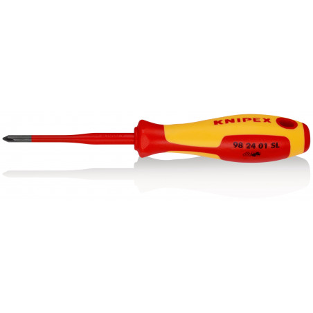 Tournevis Slim cruciforme Phillips® - PH1 - Isolé 1000V - Longueur lame 80mm - KNIPEX | 98 24 01 SL