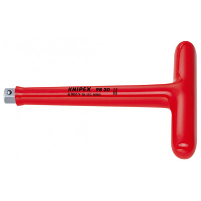 Poignée transversale en T - Carré mâle 3/8" - Gainage surmoulé isolé 1000V - KNIPEX | 98 30