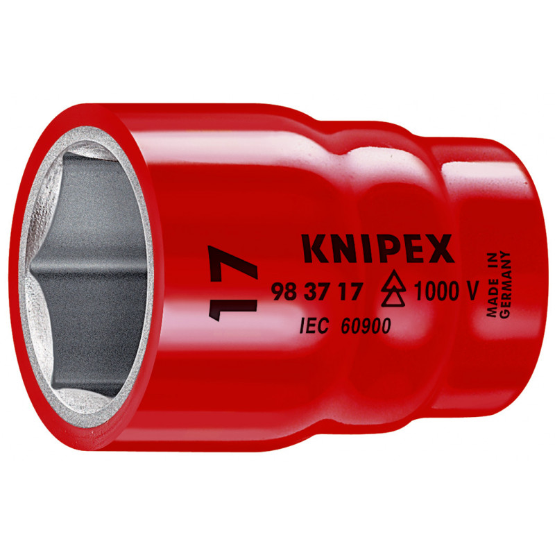 Douille - 13mm - Carré femelle 3/8" - 6 pans - Gainage surmoulé isolé 1000V - KNIPEX | 98 37 13