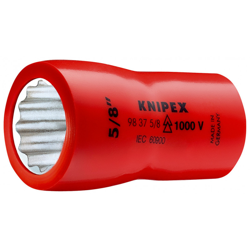 Douille - 9/16" - Carré femelle 3/8" - 12 pans - Gainage surmoulé isolé 1000V - KNIPEX | 98 37 9/16"