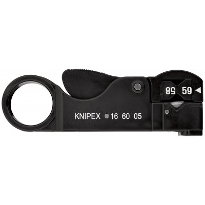 Outil à dénuder pour câbles coaxiaux RG58 / 59 / 62 - 105mm - Sur carte - KNIPEX | 16 60 05 SB