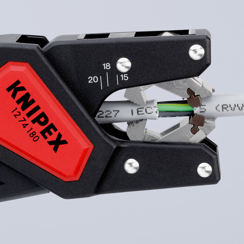 Pince à dégainer automatique KNIPEX 12 74 180 SB pour câbles