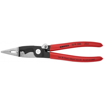Pince multifonctions 6 outils en 1 - 200mm - Gainage PVC - Ressort - KNIPEX | 13 91 200