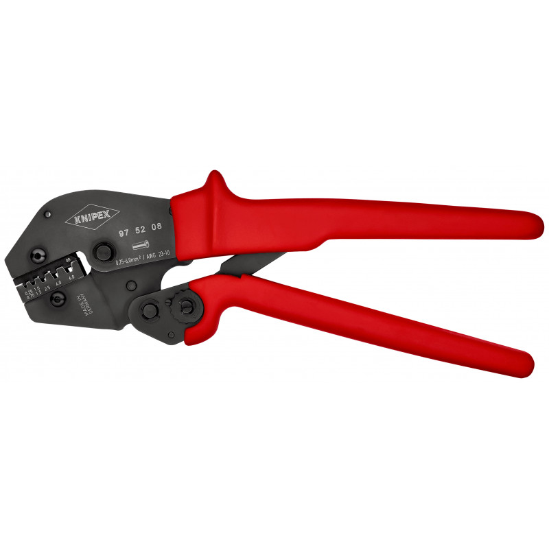Pince à sertir - Gainage PVC - Pour embouts de câble de 0,25 à 6 mm² - KNIPEX | 97 52 08