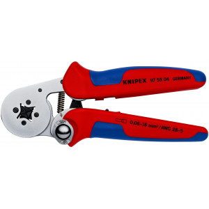 Pince à sertir automatique embouts de câble 0,08 à 16mm² - Chromée - Sur carte - KNIPEX | 97 55 04 SB