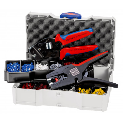 Coffret de sertissage : Embouts de câbles - Pince 97 53 09 - Pince 12 42 195 - KNIPEX | 97 90 17