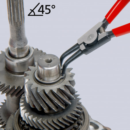 Pince pour circlips extérieurs coudée à 45° de 19 à 60mm - Gainage PVC - KNIPEX | 46 31 A22