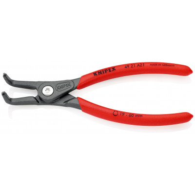 Pince pour circlips extérieurs coudée à 90° de 19 à 60mm - Gainage PVC - KNIPEX | 49 21 A21