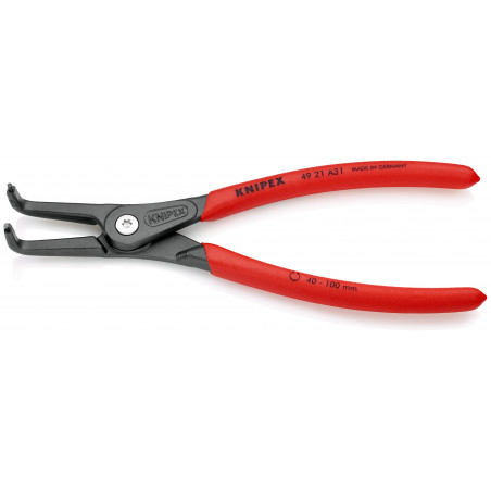 Pince pour circlips extérieurs coudée à 90° de 40 à 100mm - Gainage PVC - KNIPEX | 49 21 A31