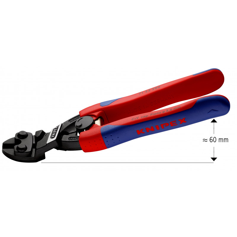 Coupe boulons CoBolt® 200mm coudé - Ressort - Gainage bi-matière - KNIPEX | 71 22 200