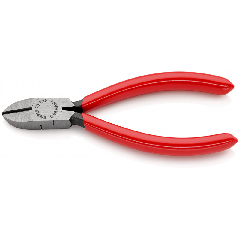 Pince coupante de côté 125mm - Tête étroite - Gainage PVC - 62 HRC - KNIPEX | 70 01 125