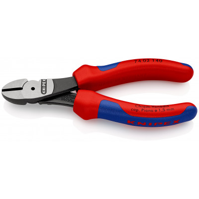 Pince coupante de côté démultipliée 140mm - Gainage bi-matière - KNIPEX | 74 02 140