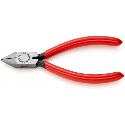 Pince coupante de côté électromécanicien à tête pointue 125mm - Gainage PVC - KNIPEX | 76 81 125