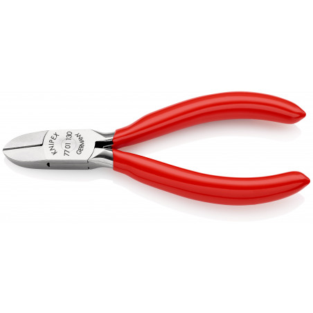 Pince coupante électronique petit biseau 130mm - Ressort - Gainage PVC - KNIPEX | 77 01 130