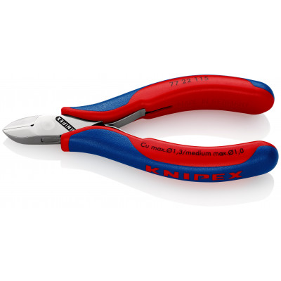 Pince coupante électronique tête ronde coupe ras 115mm Ressort Gainage bimatière - KNIPEX | 77 22 115