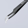 Brucelle de précision 120mm coudée 45° - ESD - Ultrafine - Acier inoxydable - KNIPEX | 92 38 75 ESD